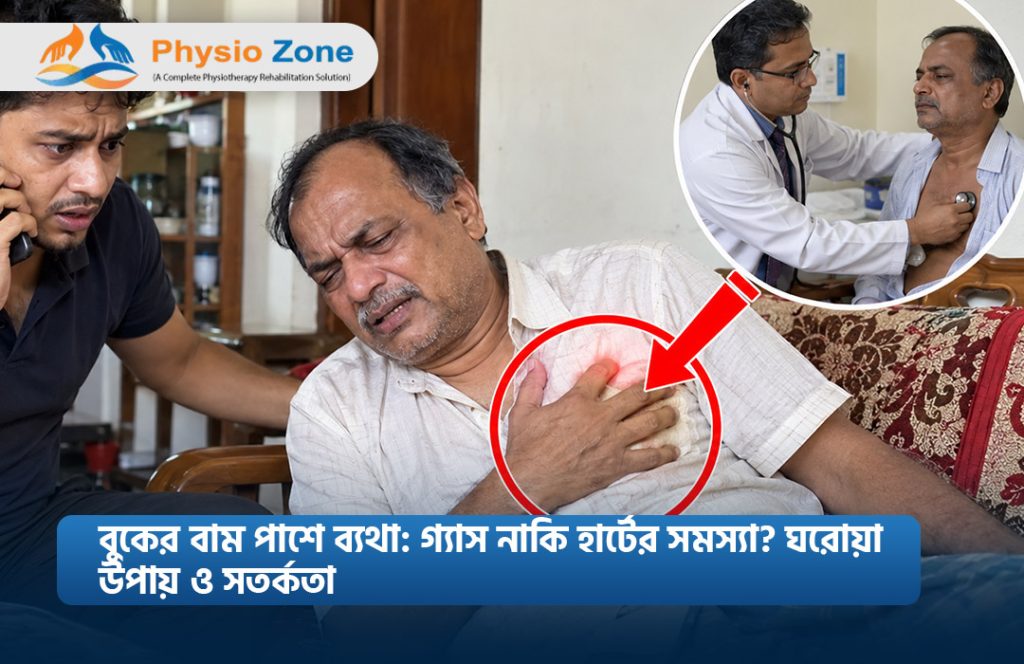 বুকের বাম পাশে ব্যথা: গ্যাস নাকি হার্টের সমস্যা? ঘরোয়া উপায় ও সতর্কতা