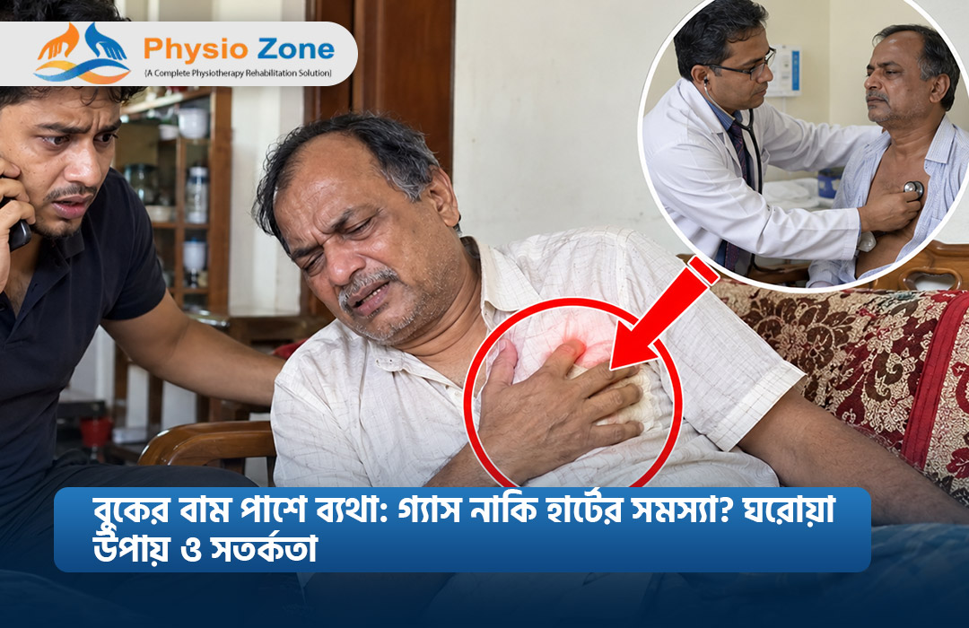 বুকের বাম পাশে ব্যথা: গ্যাস নাকি হার্টের সমস্যা? ঘরোয়া উপায় ও সতর্কতা